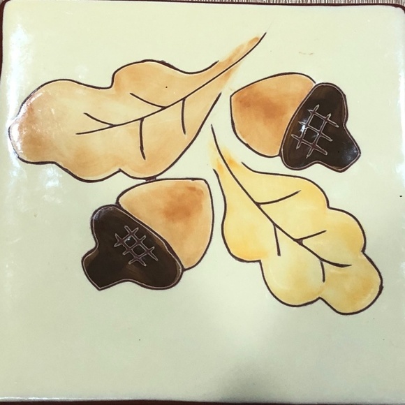 Vintage Y2K Russ Berrie Ceramic Hand Painted Acorn Trivet - Picture 3 of 4